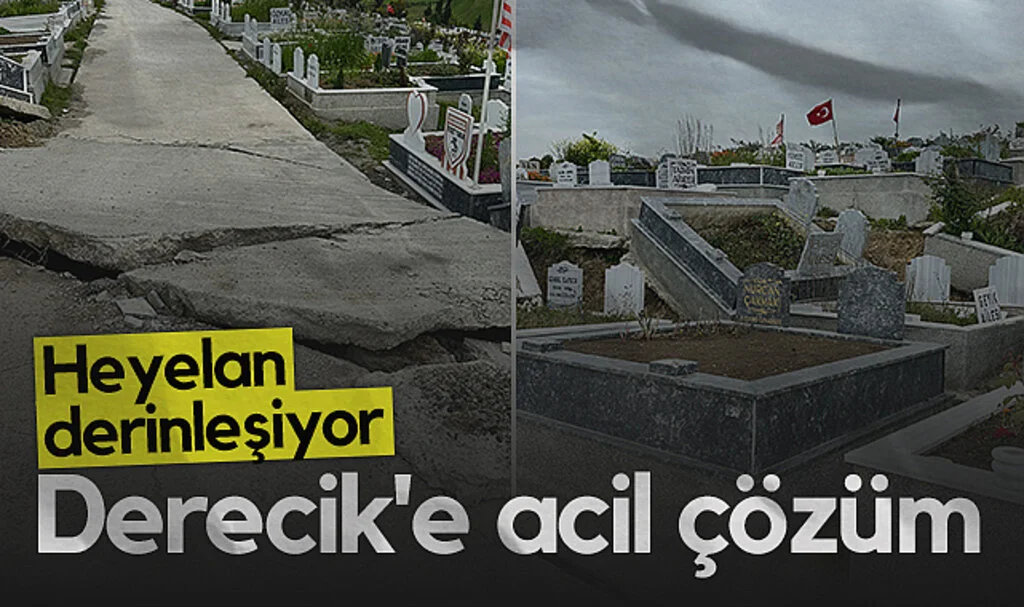 Samsun'da Derecik Mezarlığı'nda Heyelan Derinleşiyor, Acil Çözüm Bekleniyor
