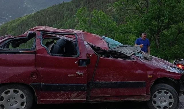 Uçuruma Yuvarlanan Araçta 2 Kişi Ağır Yaralandı