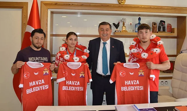Avrupa Şampiyonlarından Havza Belediye Başkanı Murat İkiz’e Ziyaret