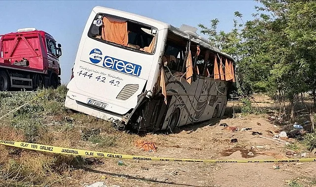 Konya’da Yolcu Otobüsü Devrildi: 1 Ölü, 26 Yaralı