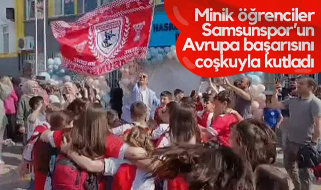 Minik Öğrenciler Samsunspor’un Avrupa Başarısını Coşkuyla Kutladı