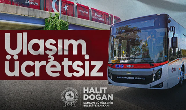 Samsun'da Arefe Günü ve Kurban Bayramı Boyunca Ulaşım Ücretsiz