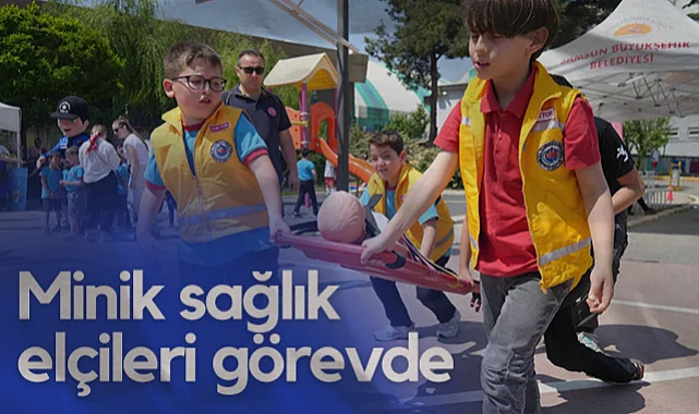 Samsun'da Minik Sağlık Elçileri Sahaya İndi