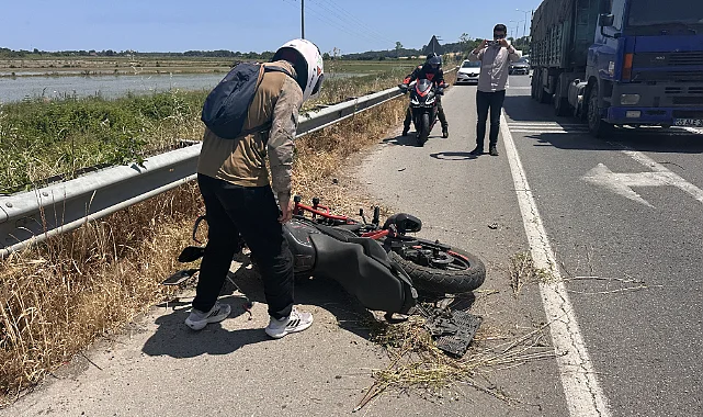 Samsun’da Motosiklet Devrildi, Sürücü Yaralandı