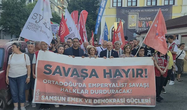 Samsun’da Savaşa Hayır Yürüyüşü: ABD ve İsrail’e Sert Tepki
