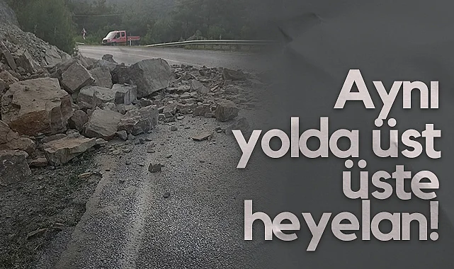 Samsun Vezirköprü'de Aynı Yolda Üst Üste Heyelan!