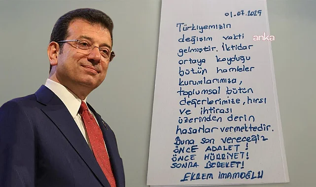 Ekrem İmamoğlu'ndan Cezaevinden Mesaj: Değişim Vakti Gelmiştir