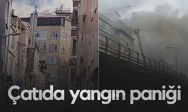 Samsun'da 9 Katlı Binada Çatı Yangını Paniği