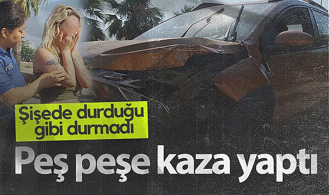 Samsun'da Alkollü Kadın Sürücü Önce Araca Sonra Ağaca Çarptı
