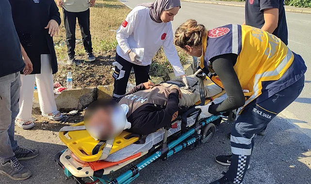 Samsun'da Cip İle Çarpışan Elektrikli Bisiklet Sürücüsü Hastanelik Oldu