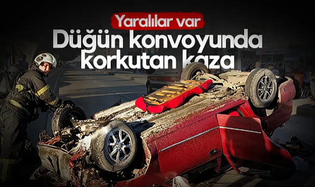 Samsun'da Düğün Konvoyunda Korkutan Kaza! Araç Ters Döndü, Yaralılar Var...
