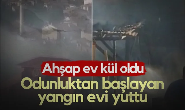 Samsun'da Korkutan Yangın! Ahşap Ev Kül Oldu...