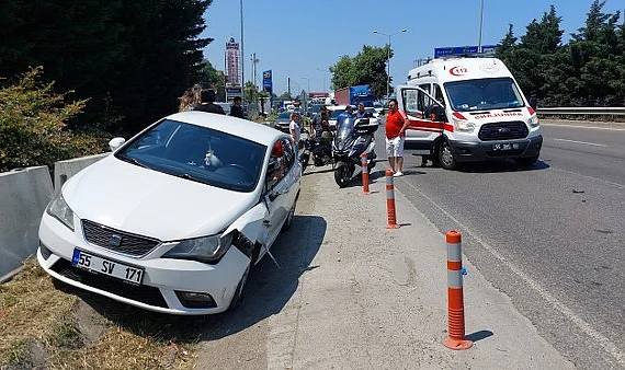 Samsun'da Motosiklet ile Otomobil Çarpıştı: 1 Yaralı
