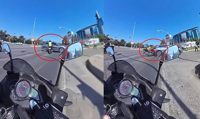 Samsun'da Motosiklet İle SUV Çarpıştı: Kaza Anı Kask Kamerasında