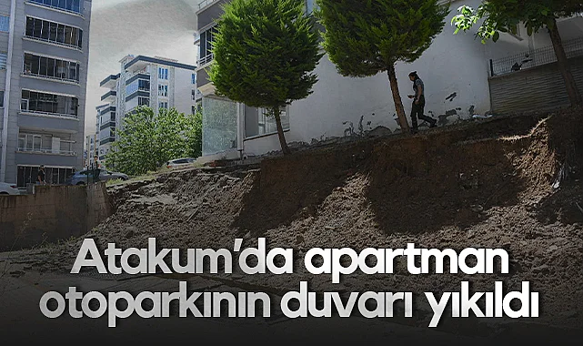 Samsun’da Otopark Duvarı Sağanak Nedeniyle Çöktü