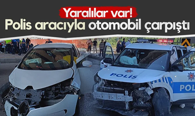 Samsun'da Polis Otosu ile Otomobil Çarpıştı: 2'si Polis, 3 Yaralı