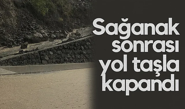 Samsun’da Sağanak Sonrası Yol Taşla Kapandı