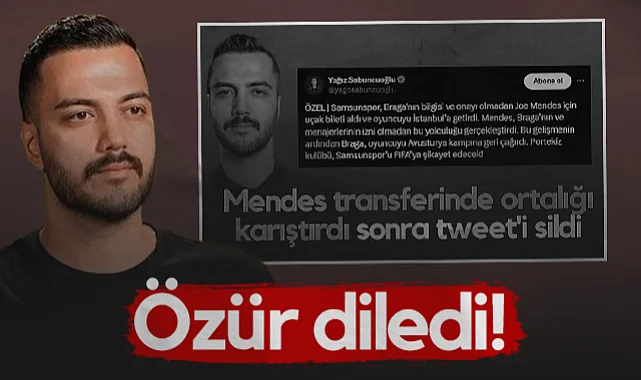 Samsunspor'un Mendes Transferindeki Kriz Sonrası Yağız Sabuncuoğlu'ndan Önemli Açıklama