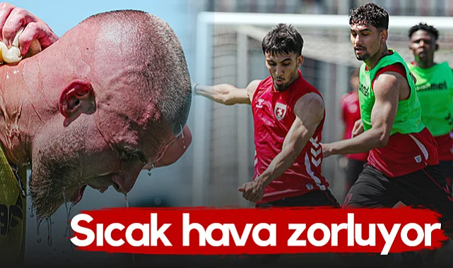 Samsunsporlu Oyuncular Sıcaktan Bunalsa da Antrenmanlara Hız Kesmeden Devam Ediyor