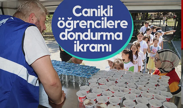 Canik Belediyesi'nden Yaz Kurslarına Katılan Öğrencilere Sürpriz Dondurma İkramı