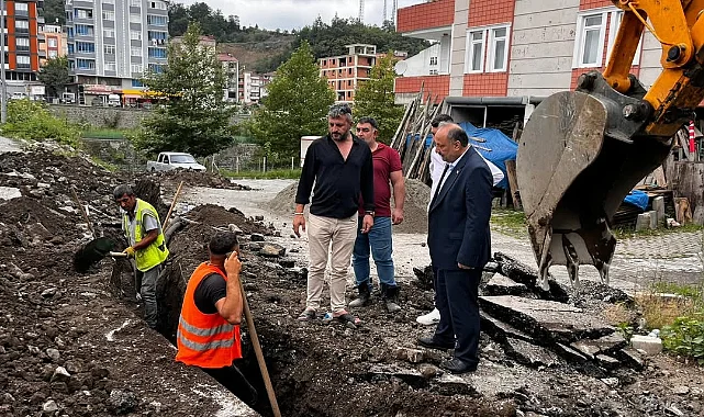 Salıpazarı'nda Doğalgaz Çalışmalarına Yerinde İnceleme
