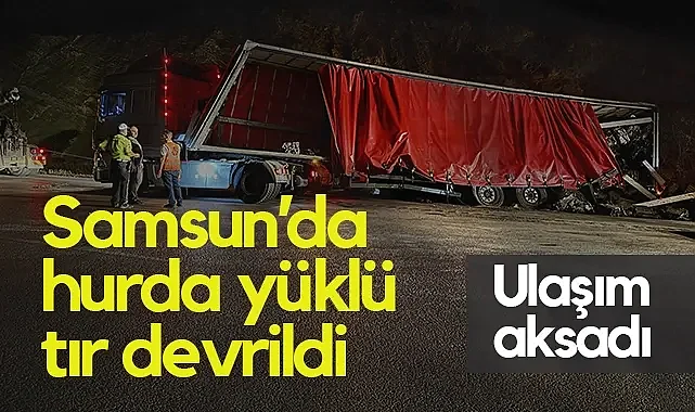 Samsun-Ankara Kara Yolunda Tır Devrildi, Ulaşım Aksadı