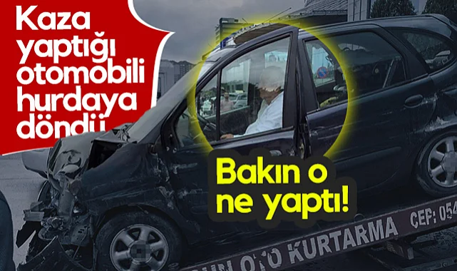 Samsun'da Kaza Yaptığı Otomobili Hurdaya Döndü! Bakın O Ne Yaptı...