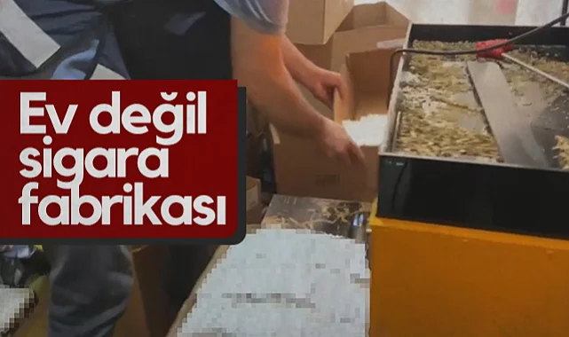 Samsun'da Sigara Fabrikası Gibi Eve Operasyon