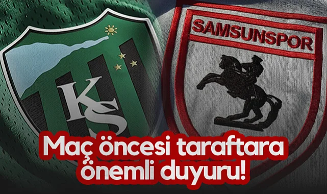 Samsunspor'dan Kocaelispor Maçı Öncesi Taraftarlara Önemli Uyarı