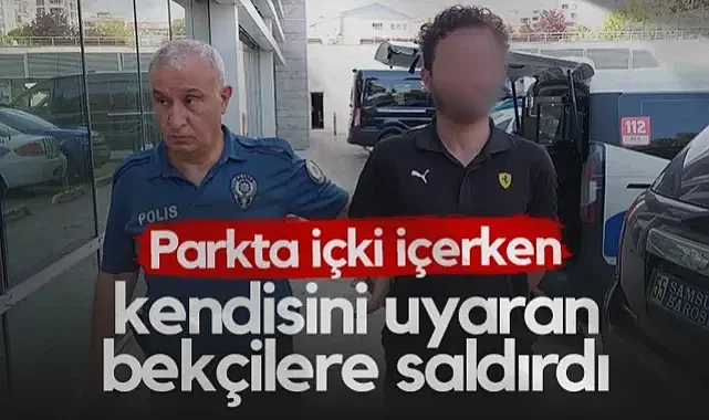 Tekkeköy'de Parkta İçki İçerken Kendisini Uyaran Bekçilere Saldırdı