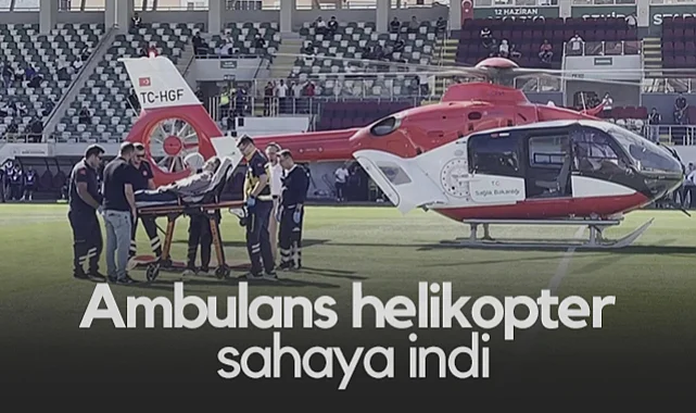 Ambulans Helikopter Sahaya İndi