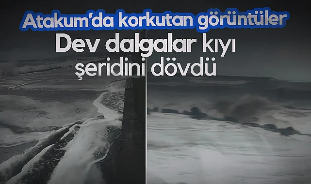Atakum'da Korkutan Görüntüler! Dev Dalgalar Kıyı Şeridini Dövdü...