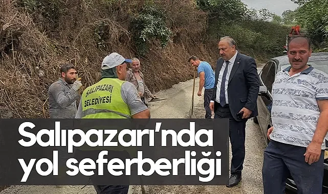 Salıpazarı'nda Yol Seferberliği: Başkan Karaca Çalışmaları İnceledi