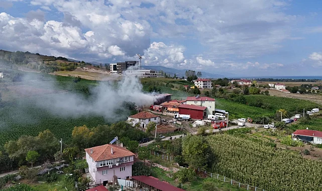Samsun Alaçam'da Samanlık Yangını Korkuttu