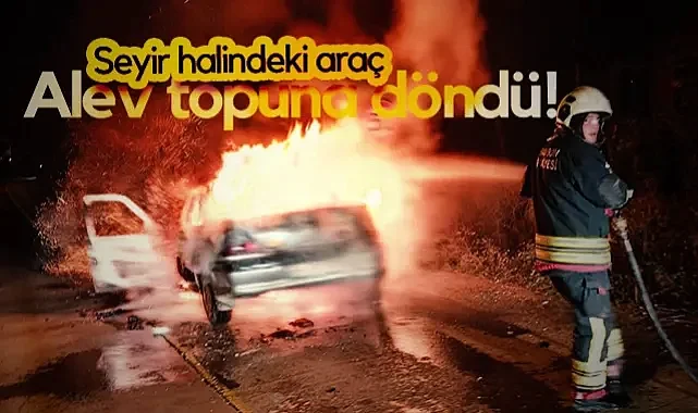 Korku Dolu Anlar! Bafra'da Otomobilin Motoru Bir Anda Alev Aldı!