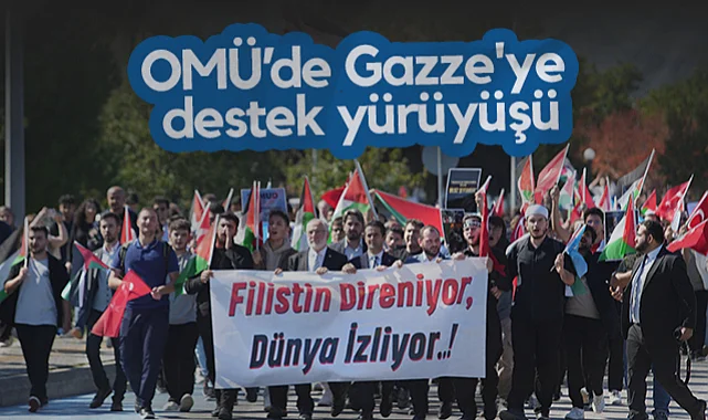 OMÜ’de Gazze'ye Destek Yürüyüşü: Sumud Filosu Saldırısı Protesto Edildi