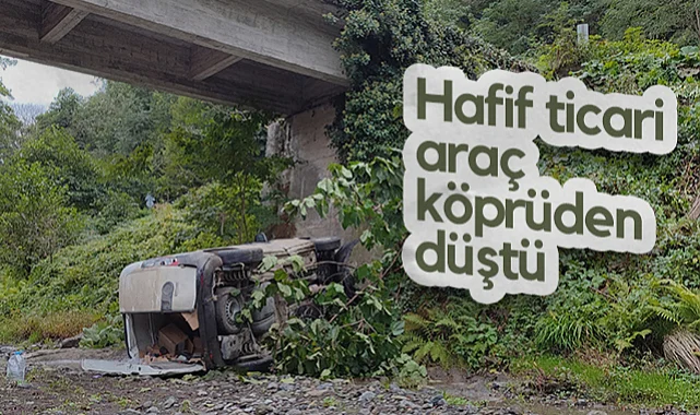 Samsu'da Hafif Ticari Araç Köprüden Düştü, 2 Kişi Yaralandı
