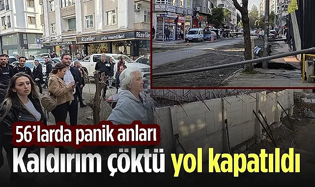 Samsun 56'larda Panik Anları! Kaldırım Çöktü, Yol Kapatıldı...