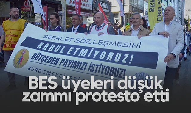 Samsun'da BES Üyeleri Düşük Zammı protesto etti