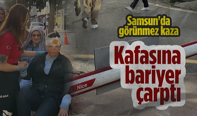 Samsun'da Görünmez Kaza: Yayanın Kafasına Bariyer Çarptı