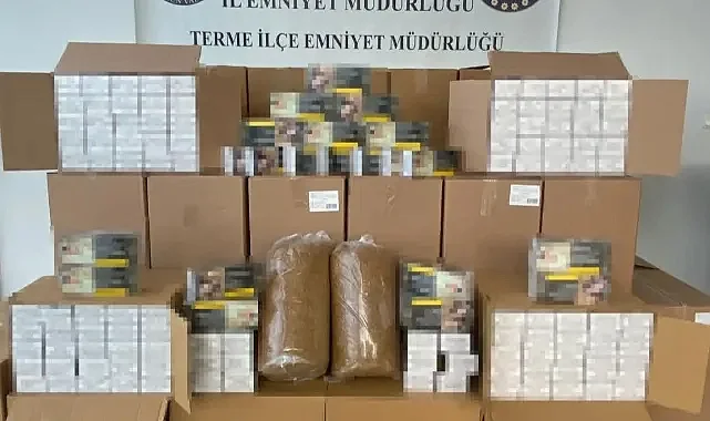 Samsun Terme’de 461 Bin Kaçak Makaron Ele Geçirildi