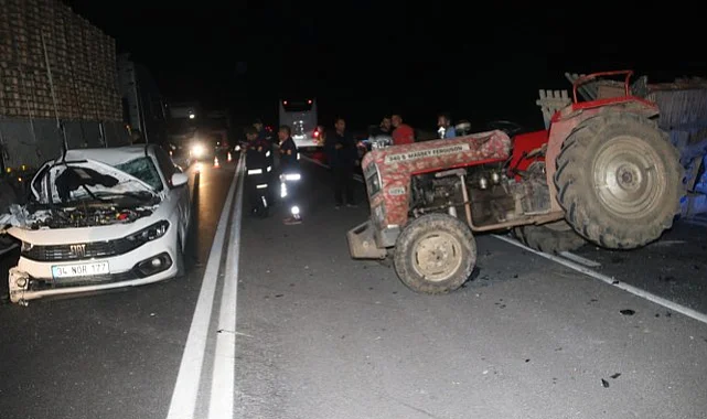 Amasya'da Kaza: Otomobil Traktöre Çarptı, 1 Kişi Yaralandı