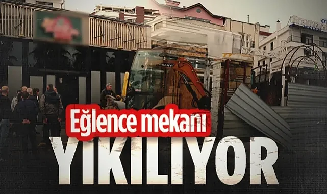 Atakum Sahilinde Eğlence Mekanı Yıkılıyor