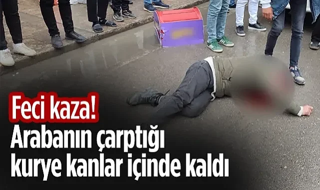 Çarşamba'da Feci Kaza! Otomobilin Çarptığı Kurye Kanlar İçinde Kaldı...