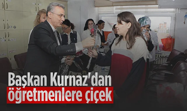 İlkadım Belediye Başkanı İhsan Kurnaz'dan Öğretmenlere Çiçek