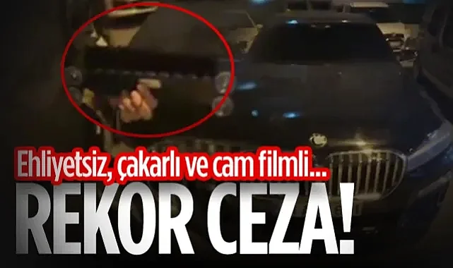 Samsun'da Ehliyetsiz, Çakarlı ve Cam Filmli Sürücüye Rekor Ceza!