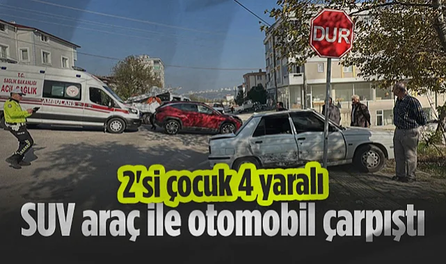 Samsun'da SUV Araç ile Otomobil Çarpıştı: 2'si Çocuk 4 Yaralı
