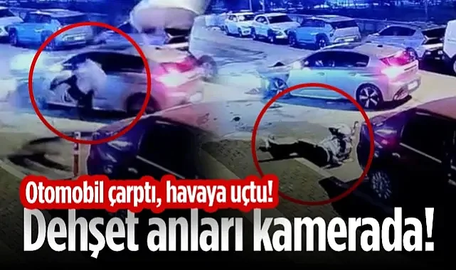 Samsun'daki Dehşet Anları Kamerada! Otomobilin Çarptığı Motosiklet Sürücüsü Havaya Uçtu...