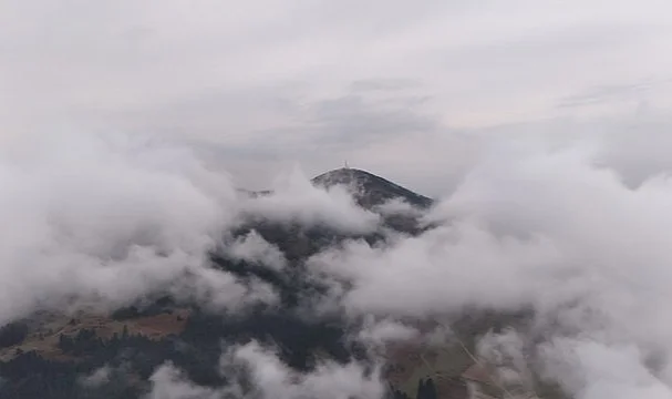 Samsun Dürtmen Dağı'nda Sis Denizi Manzarası Dronla Görüntülendi
