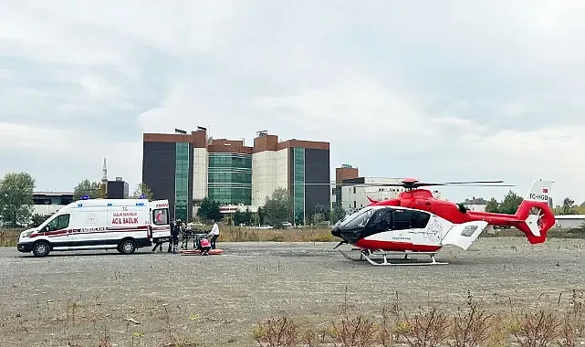 Terme'den Kalp Pili Gereken Hasta Ambulans Helikopterle Sevk Edildi